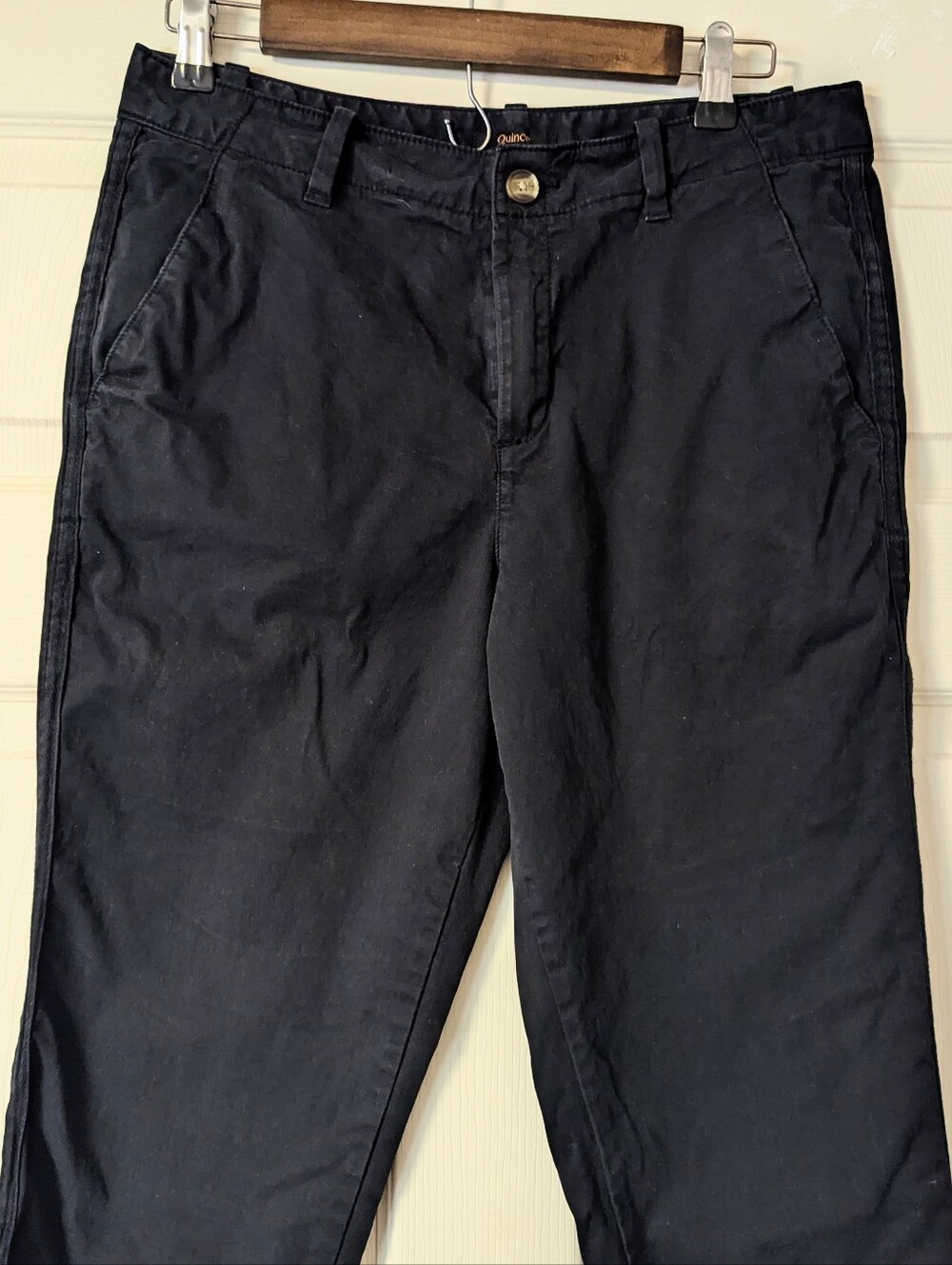Quince Organic Cotton Pants Work Office Welt Pocket Zip Fly